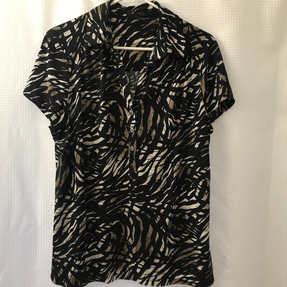 Alfani Woman Short-Sleeve Animal Print Blouse